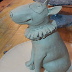 Oxford Ceramics Fair 2014 - Marie Prett building a bull terrier